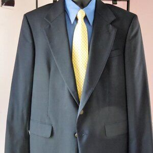 Oscar De La Renta Italian Designer Men's Sport Wool Blazer Black 2 Buttons 41R